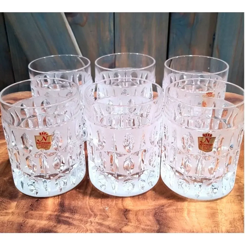 663. Nachtmann Leaded Crystal Whiskey Low Ball Tumbler Set of 6 Made In Germany